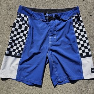 Vans Blue and Black Checkered Men's 18" Board Shorts Size 29
